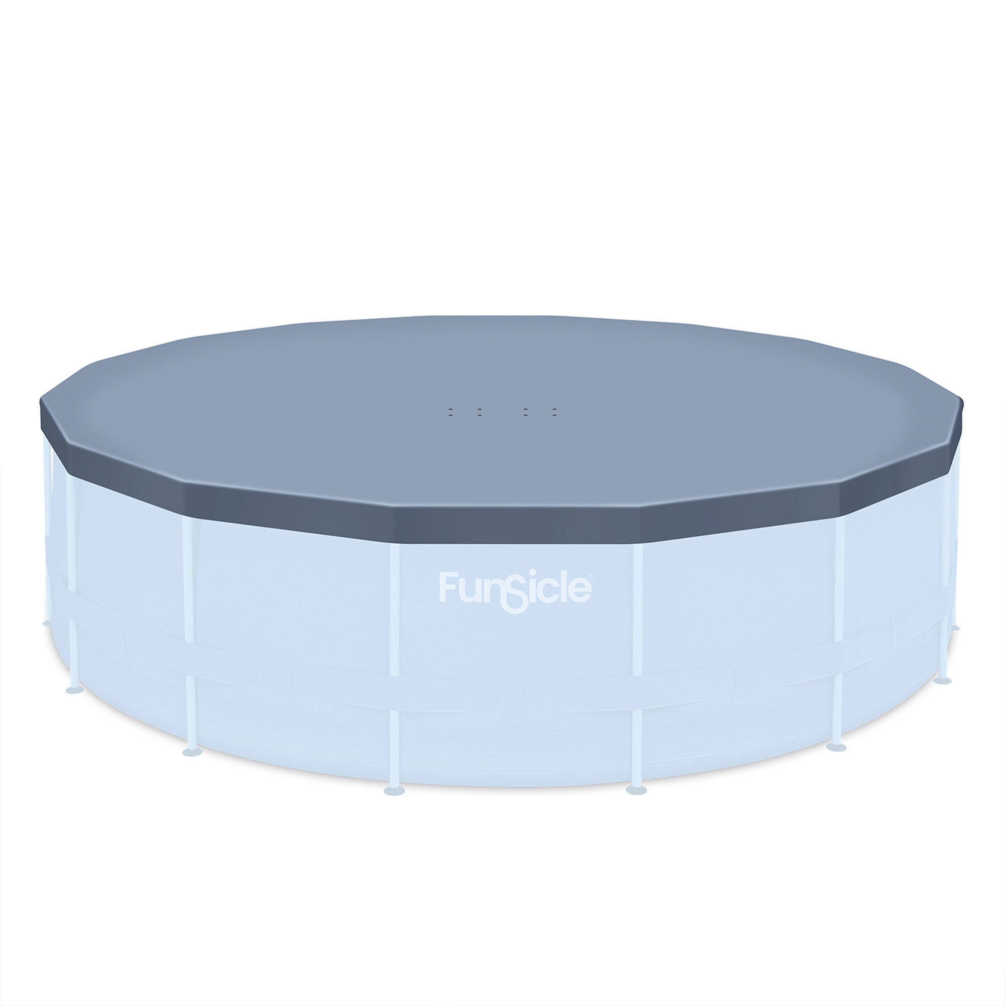 Funsicle 16' x 48" Crystal Vue Round Swimming Pool Set w/ 16' Cover, Herringbone - VMInnovations