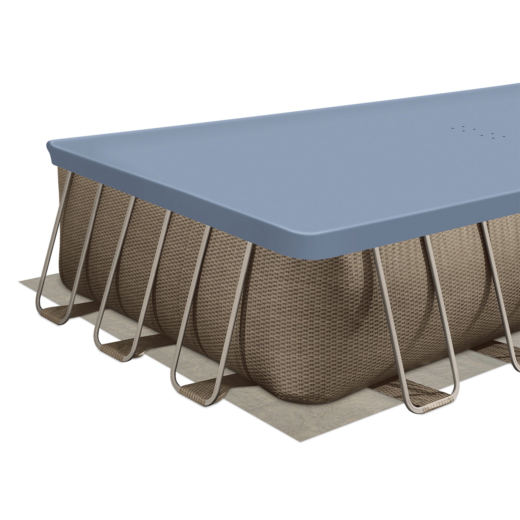 Funsicle 24'x12'x52" Oasis Rectangular Swimming Pool Set with 24' Cover, Brown