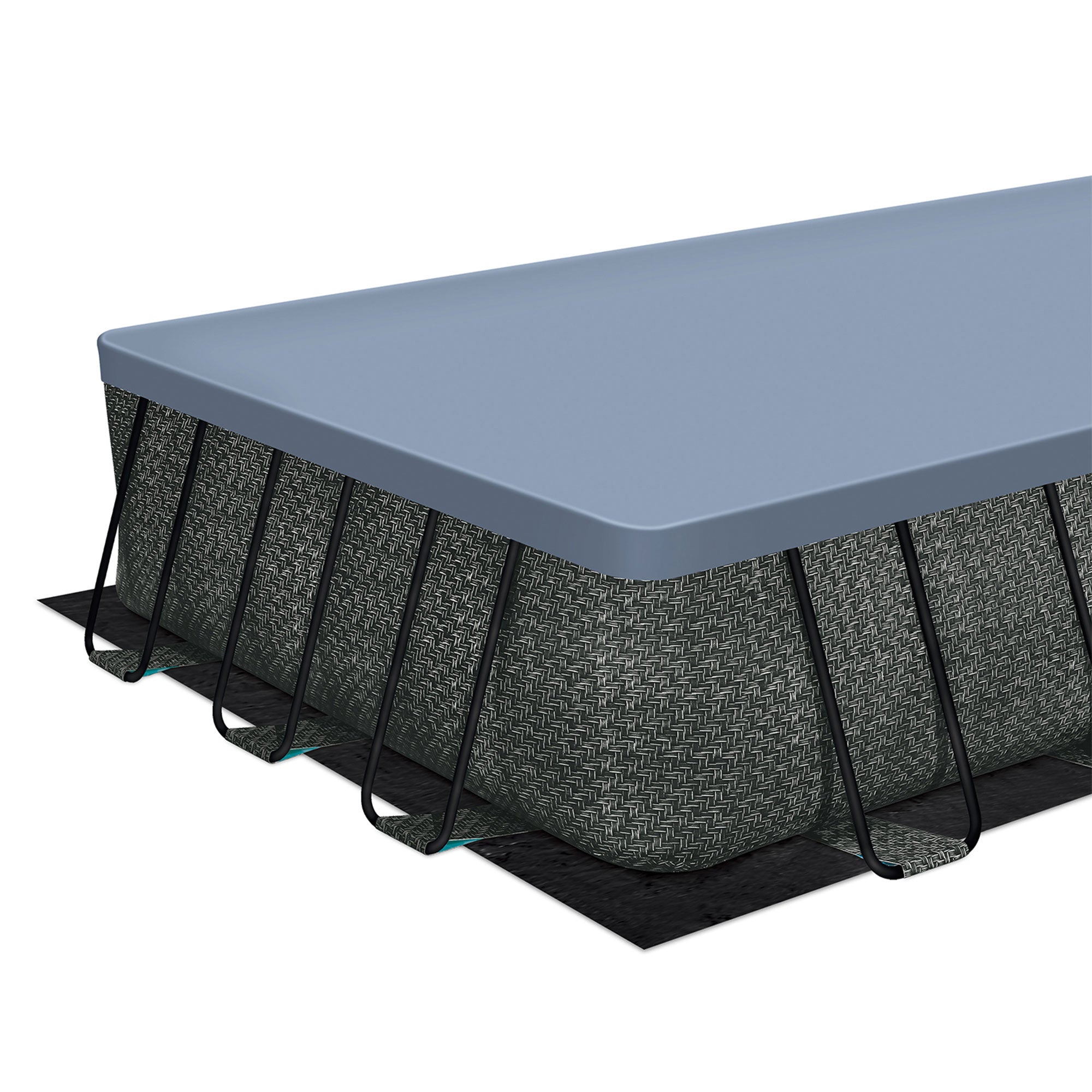 Funsicle 24'x12'x52" Oasis Rectangular Swimming Pool Set with 24' Cover, Gray - VMInnovations