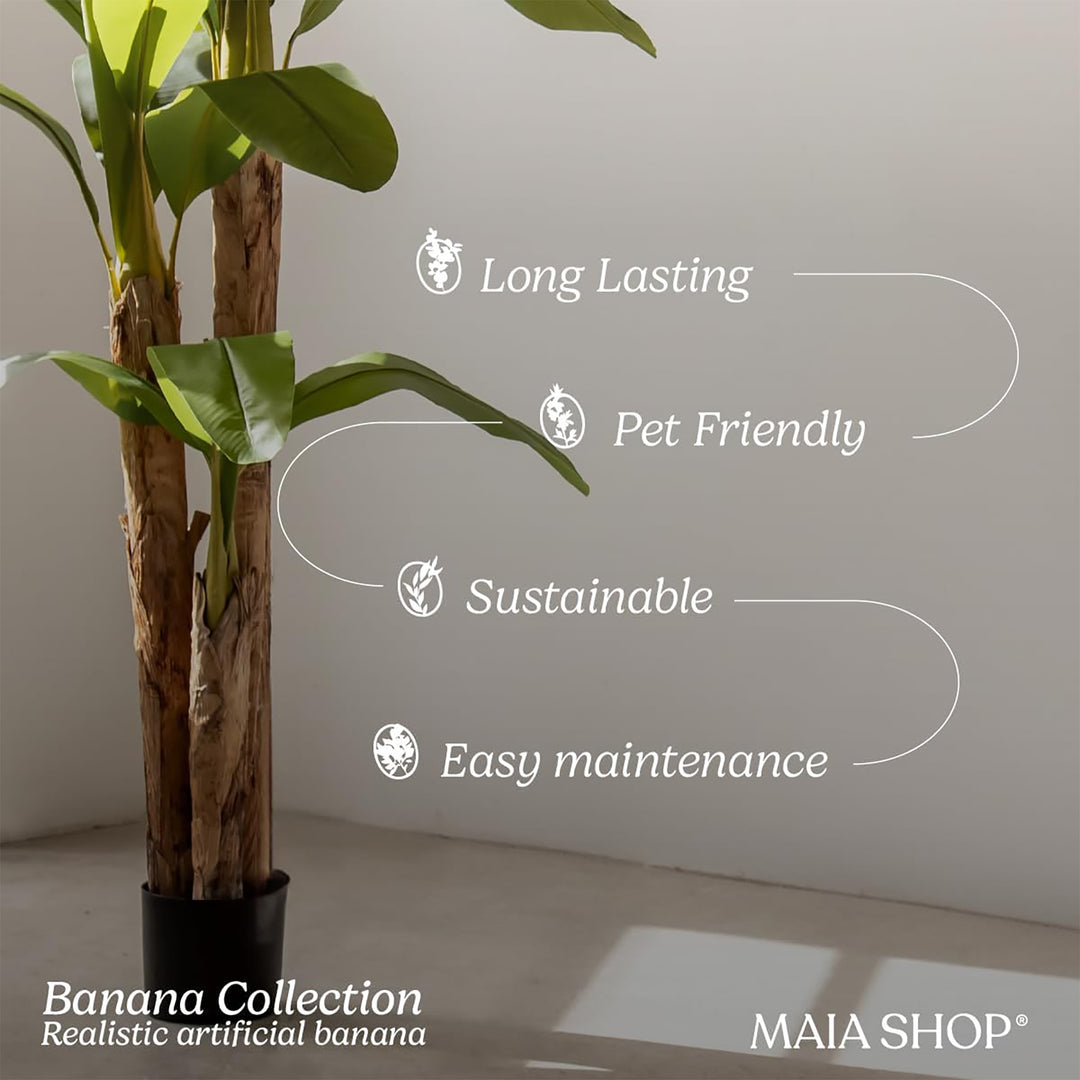 Maia Shop Artificial Banana Tree 4ft Tall Tropical Home Decoration, 47" (Used)