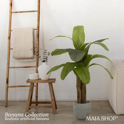 Maia Shop Artificial Banana Tree 4ft Tall Tropical Home Decoration, 47" (Used) - VMInnovations