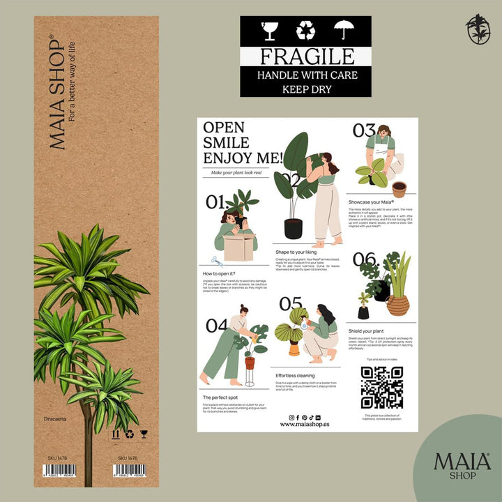 Maia Shop Artificial Dracaena Plant 4' Tropical Palm Tree (Used)