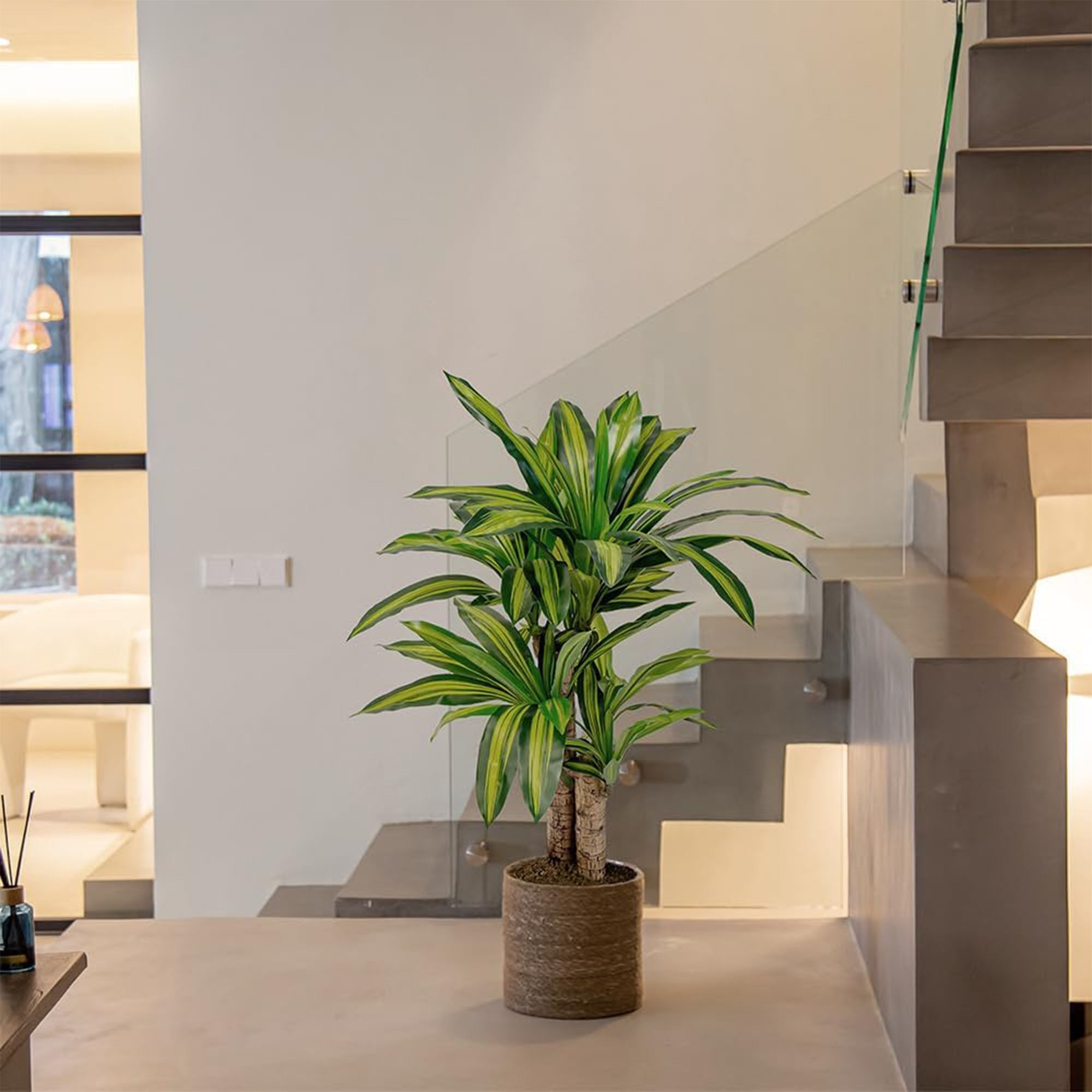 Maia Shop Artificial Dracaena Plant 3.9ft Tall Tropical Palm Tree, 47 inches - VMInnovations