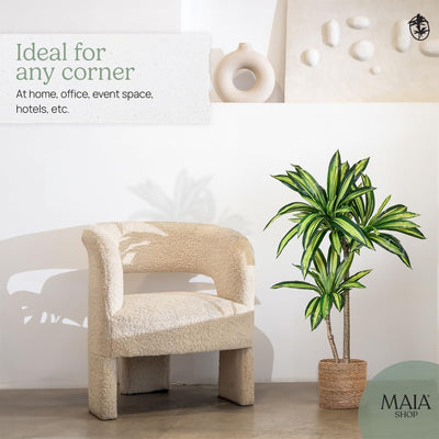 Maia Shop Artificial Dracaena Tree 4 ft. 3 in. Tall Tropical Home Decoration, 51 In. - VMInnovations