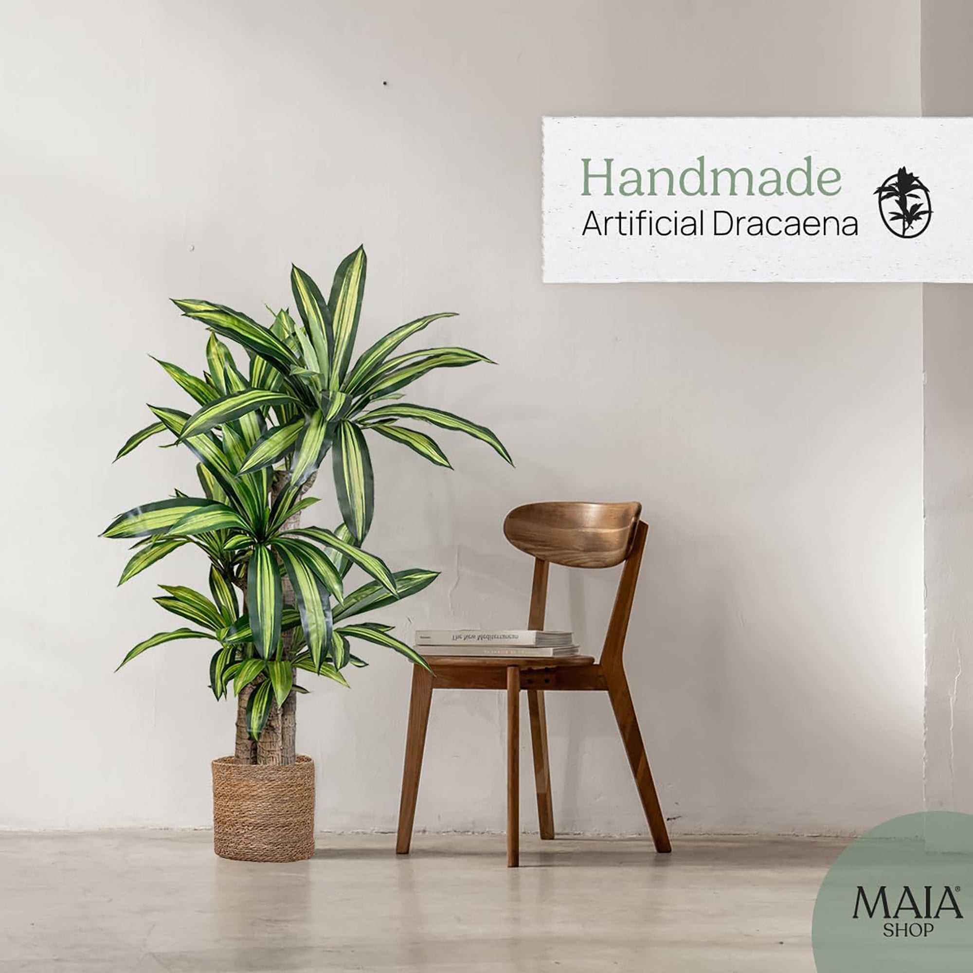 Maia Shop Artificial Dracaena Tree 5 ft. Tall Tropical Home Decoration, 61 In. - VMInnovations