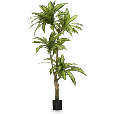 Maia Shop Artificial Dracaena Tree 5.5 ft. Tall Tropical Home Decoration, 67 In. - VMInnovations