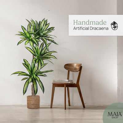 Maia Shop Artificial Dracaena Tree 5.5 ft. Tall Tropical Home Decoration, 67 In. - VMInnovations