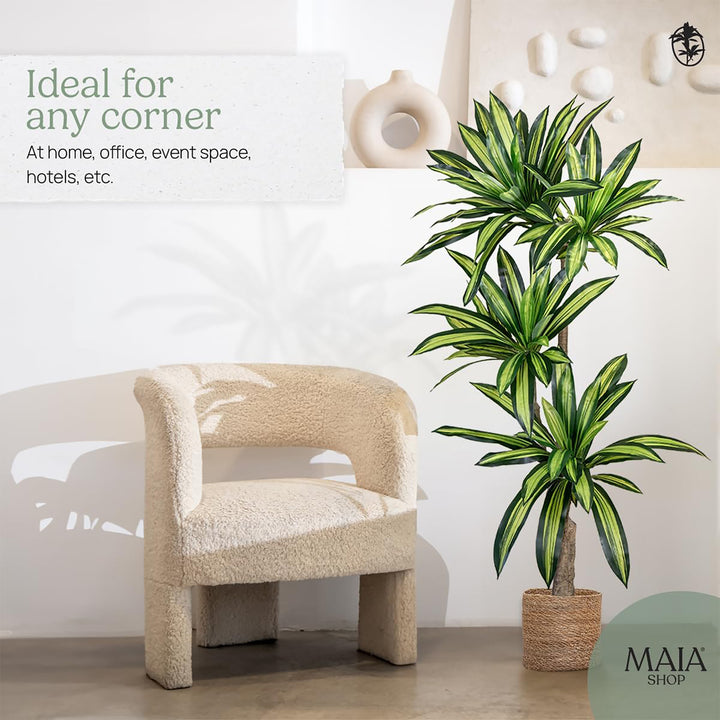 Maia Shop Artificial Dracaena Tree 5.5' Tropical Home Decoration, 67" (Open Box) - VMInnovations