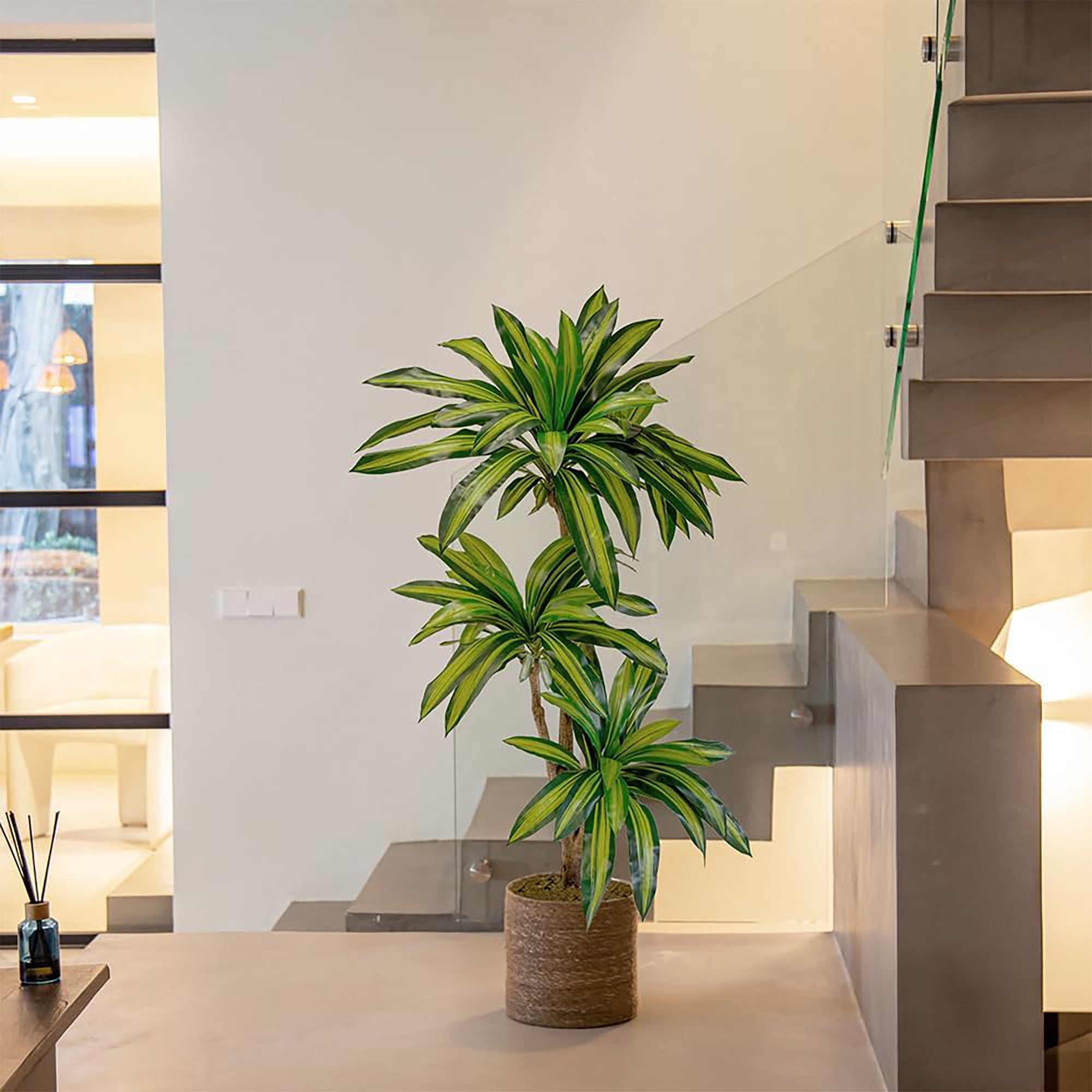 Maia Shop Artificial Dracaena Tree 5.5 ft. Tall Tropical Home Decoration, 67 In. - VMInnovations