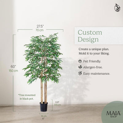 Maia Shop Artificial Bamboo Tree Tropical Home Decoration, 60 Inches (Open Box)