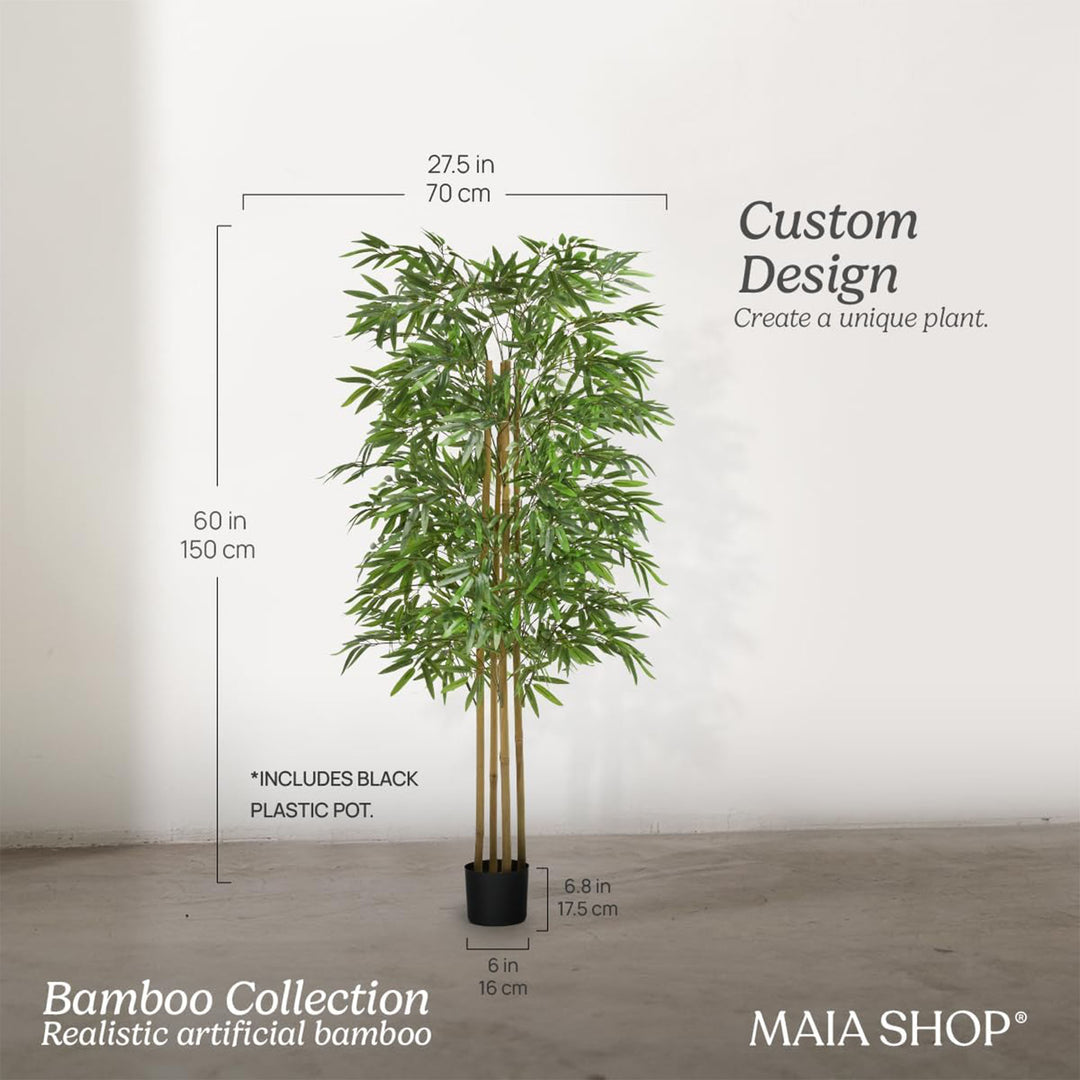 Maia Shop Artificial Bamboo Tree 5 Feet Tall Tropical Home Decoration, 60 Inches