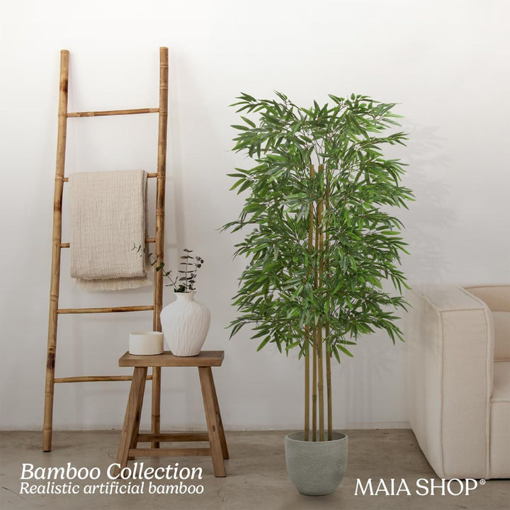 Maia Shop Artificial Bamboo Tree 5ft Tall Tropical Home Decoration, 60 In (Used)