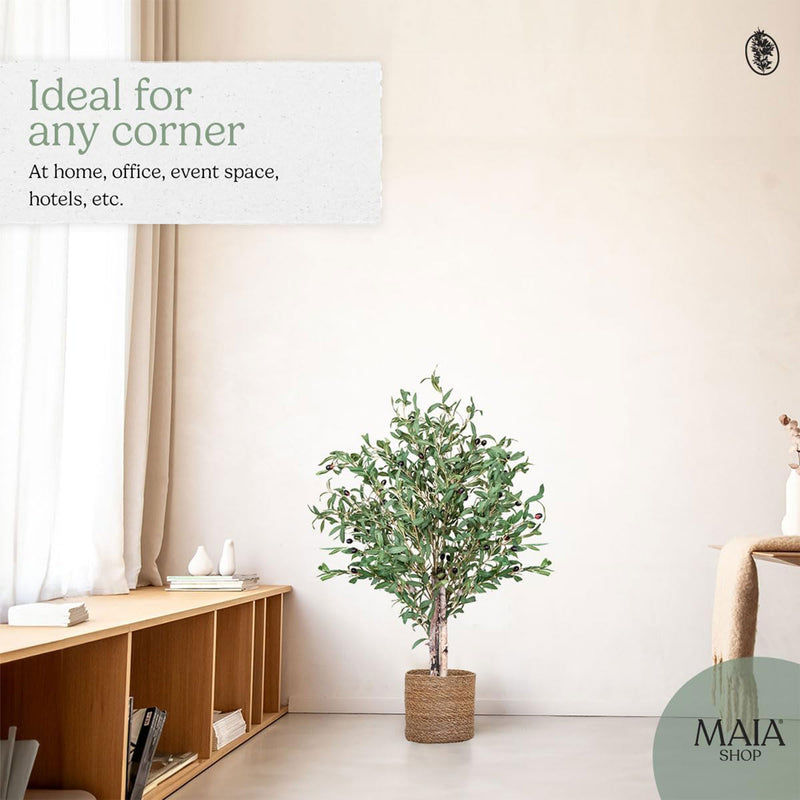 Maia Shop Artificial Olive Tree 3.5 Feet Tall Potted Home Decoration, 41 Inches