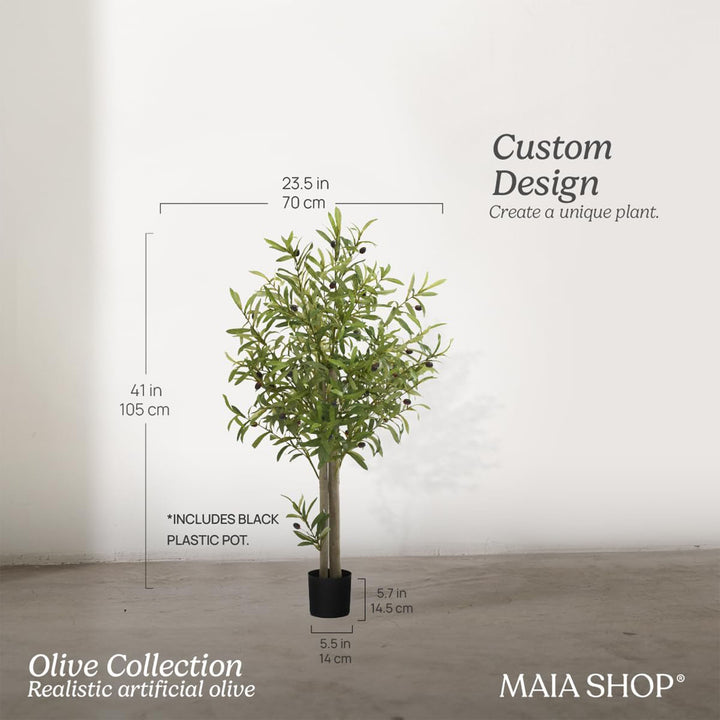 Maia Shop Artificial Olive Tree 3.5ft Tall Potted Home Decoration, 41"(Open Box)