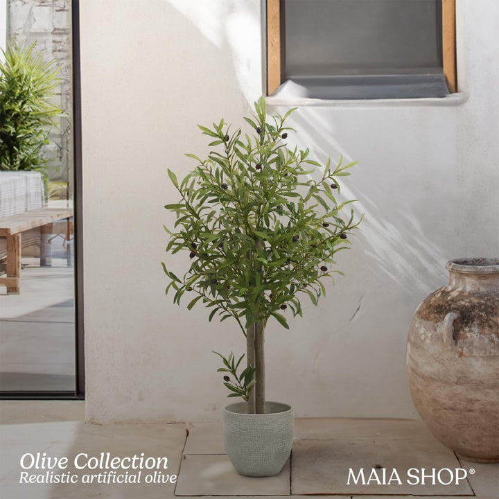 Maia Shop Artificial Olive Tree 3.5'  Potted Home Decoration, 41 Inches (Used)