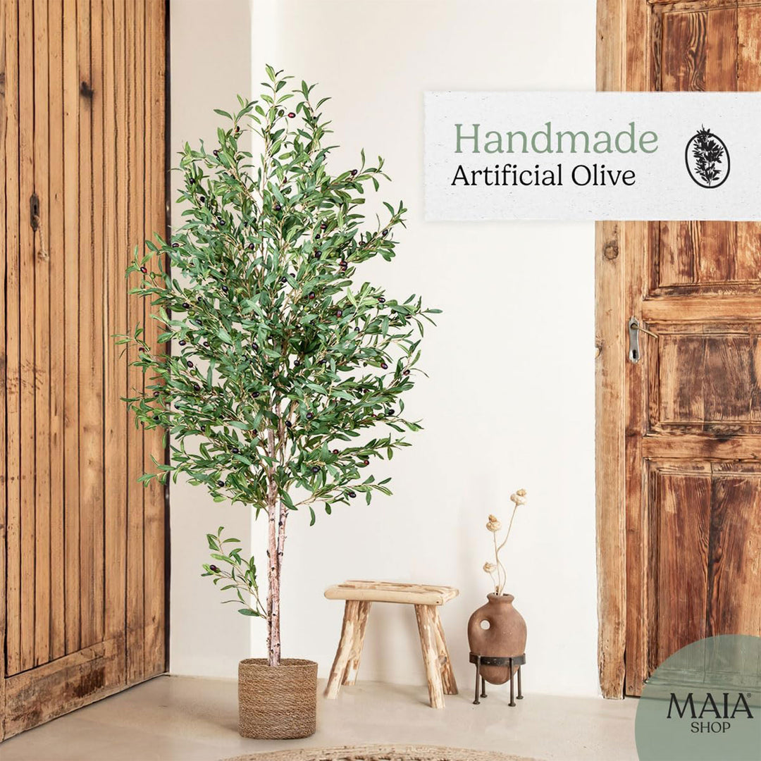 Maia Shop Artificial Olive Tree 6ft Tall Potted Home Decoration, 71" (Used)