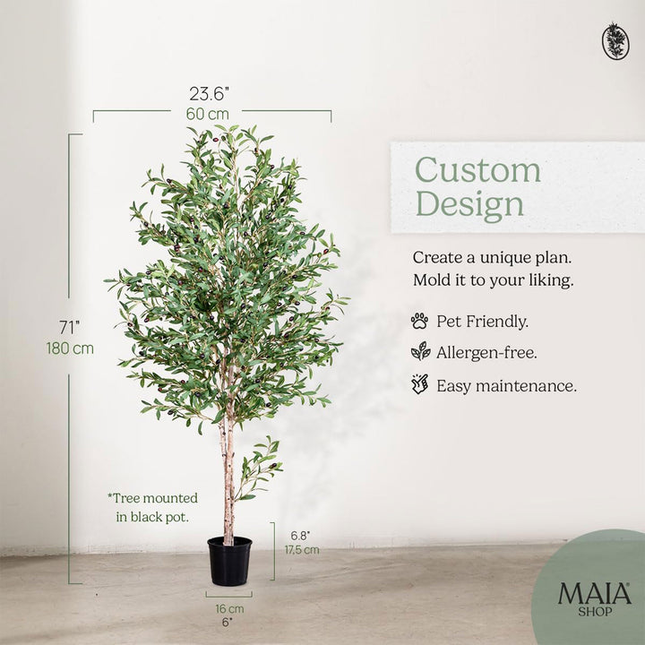 Maia Shop Artificial Olive Tree 6 Feet Tall Potted Home Decoration,71"(Open Box)