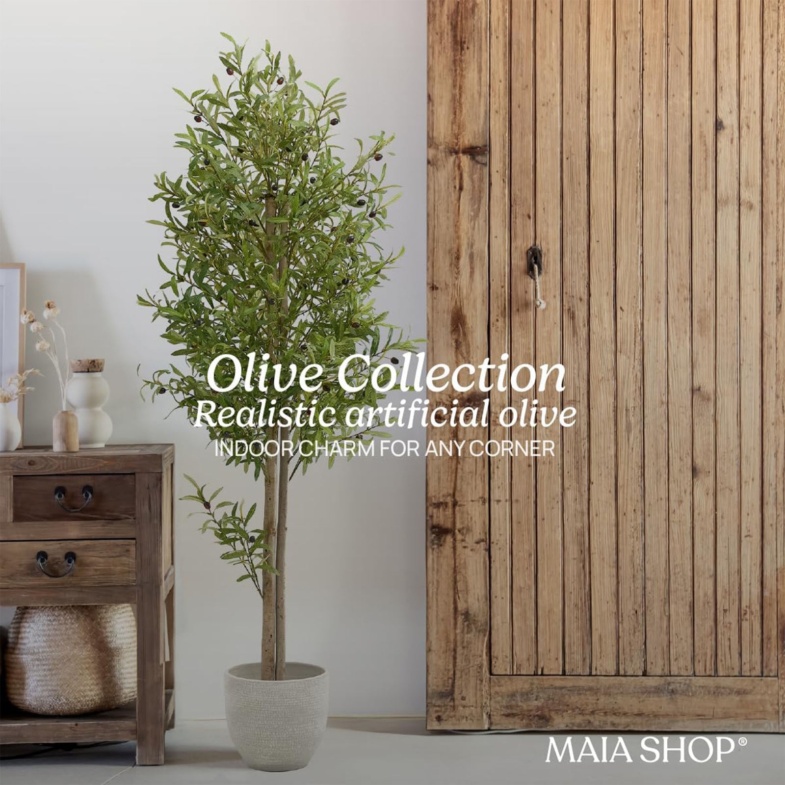 Maia Shop Artificial Olive Tree 6 Feet Tall Potted Home Decoration,71"(Open Box) - VMInnovations