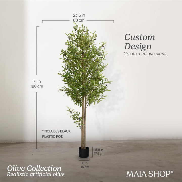 Maia Shop Artificial Olive Tree 6ft Tall Potted Home Decoration, 71" (Used) - VMInnovations