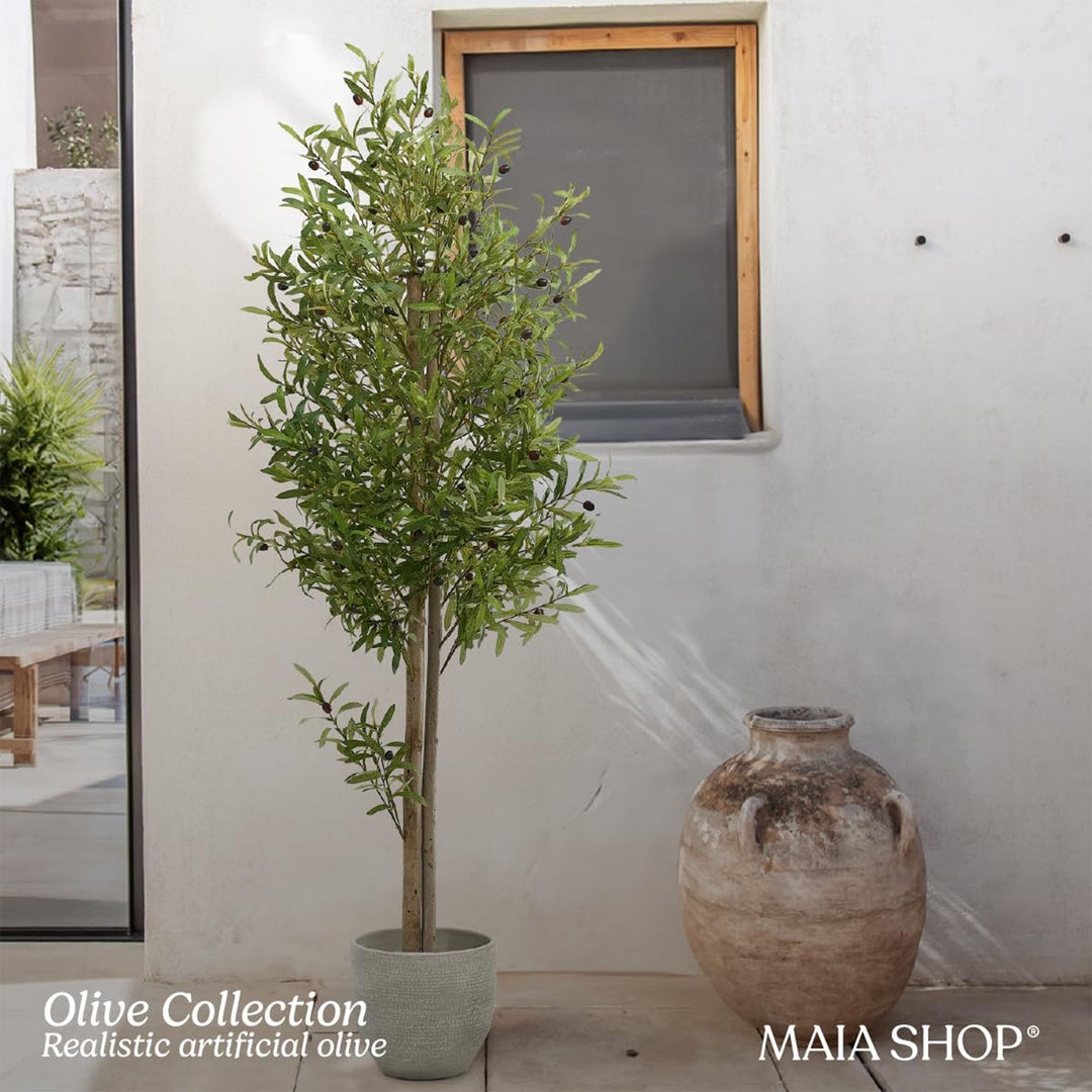 Maia Shop Artificial Olive Tree 6ft Tall Potted Home Decoration, 71" (Used) - VMInnovations