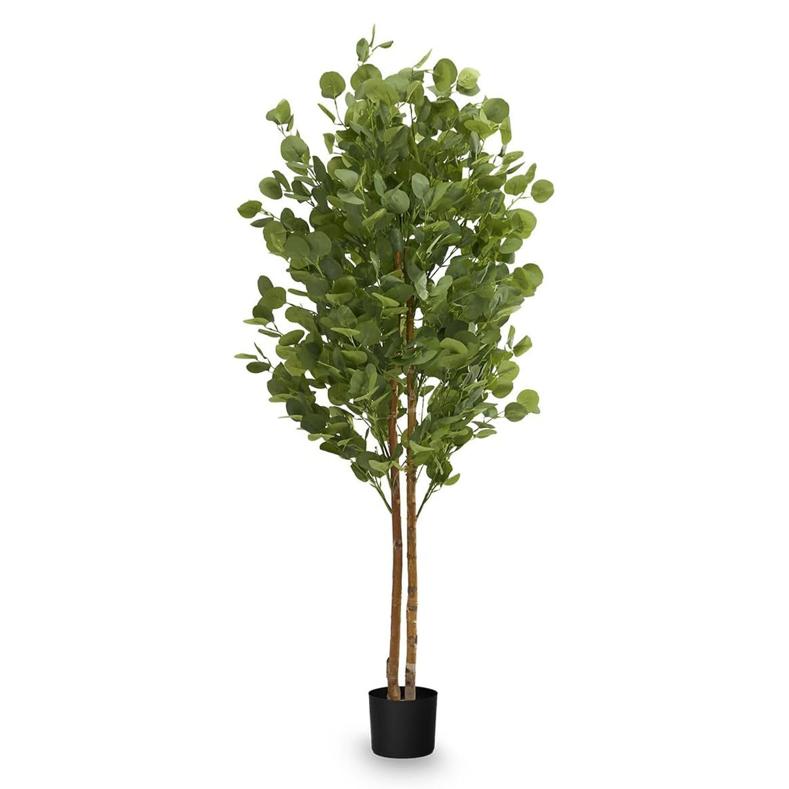 Maia Shop Artificial Eucalyptus Tree 5' Tall, Fake Tree with Natural Wood Trunk - VMInnovations
