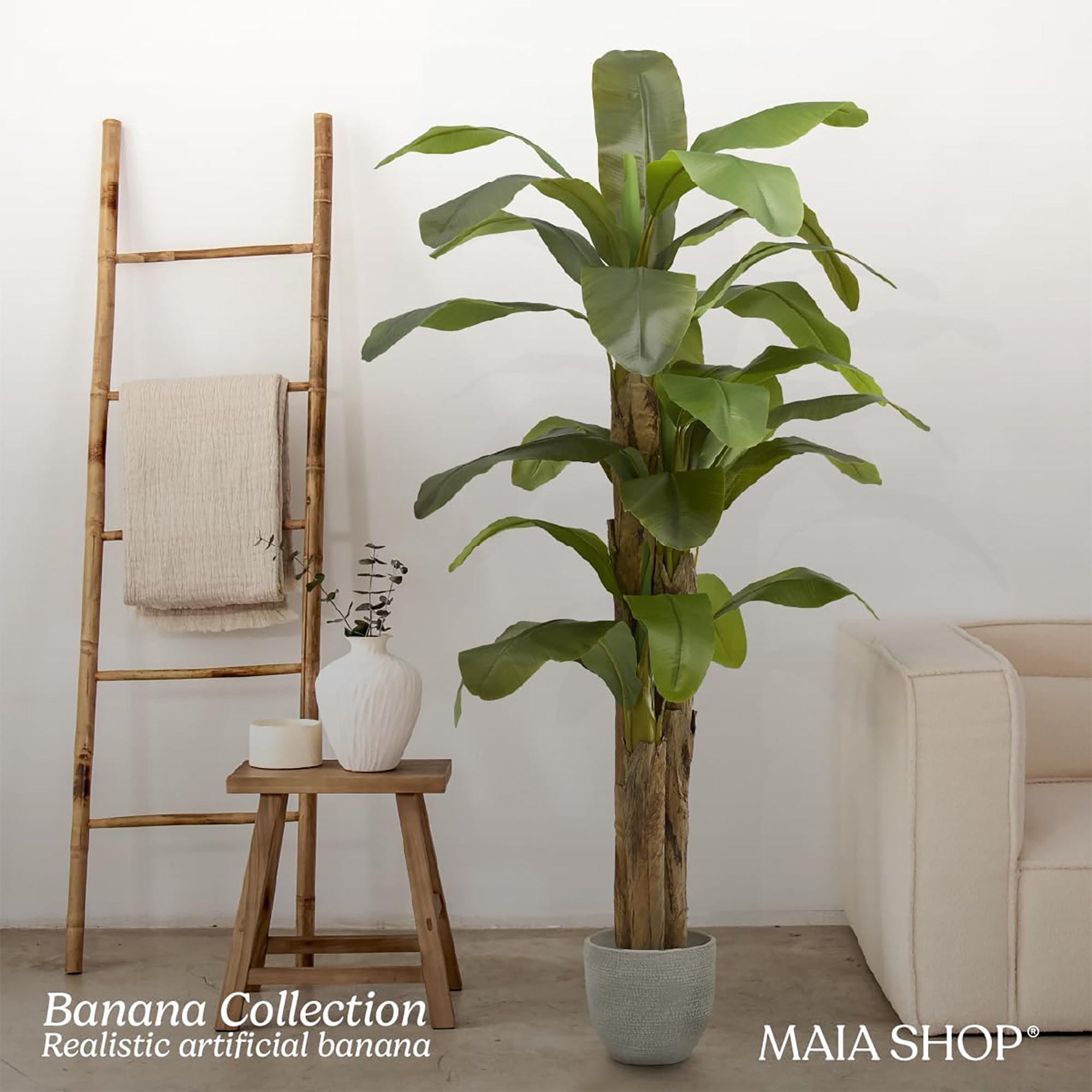 Maia Shop Artificial Banana Tree 7' Tropical Home Decoration, 83 Inches (Used)