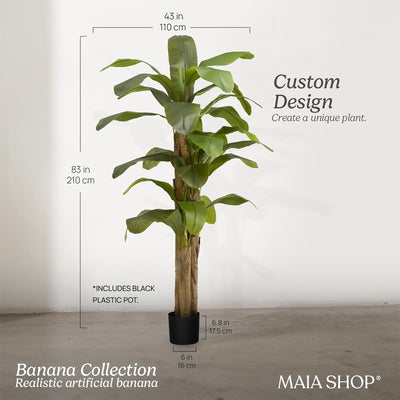 Maia Shop Artificial Banana Tree 7ft Tall Tropical Home Decoration,83"(Open Box) - VMInnovations