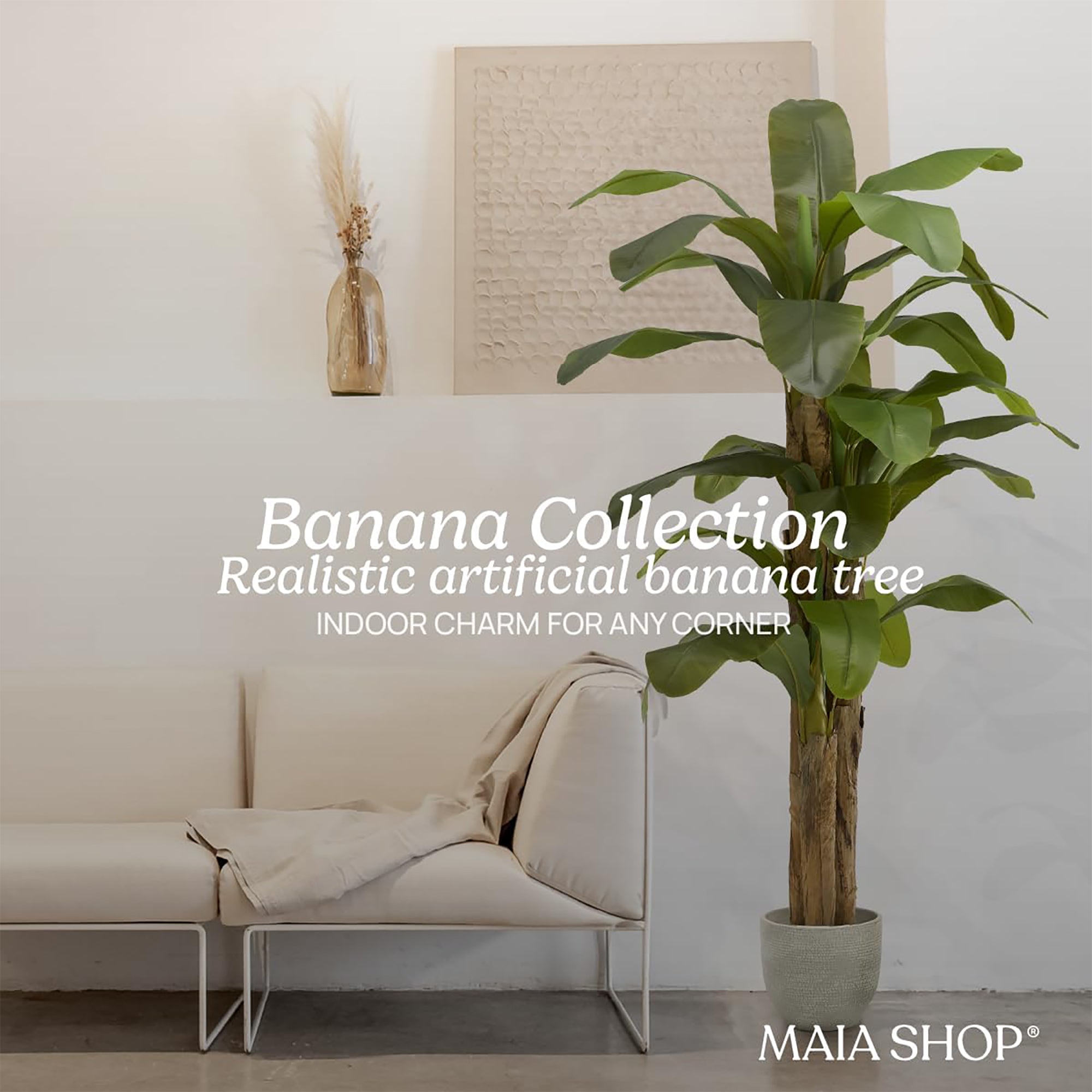 Maia Shop Artificial Banana Tree 7' Tropical Home Decoration, 83 Inches (Used)