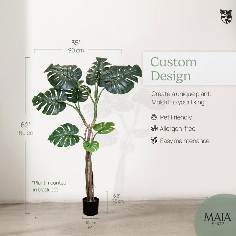 Maia Shop Artificial Monstera Plant 5 Feet Tall Tropical Palm Tree, 62 inches