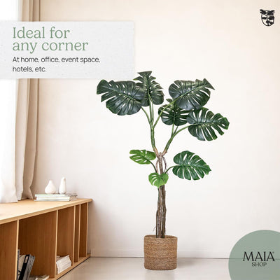 Maia Shop Artificial Monstera Plant 5 Feet Tall Tropical Palm Tree (Open Box) - VMInnovations