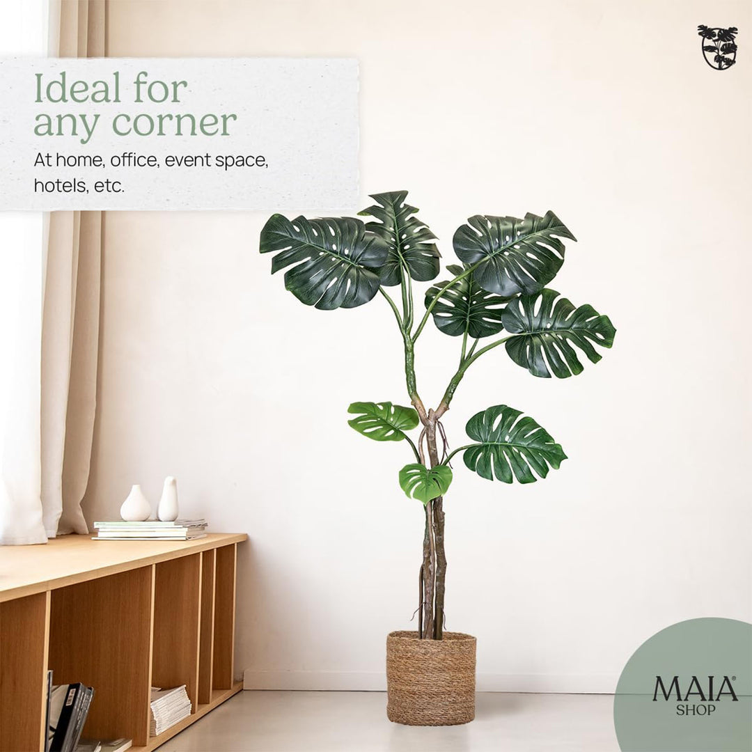 Maia Shop Artificial Monstera Plant 5 Feet Tall Tropical Palm Tree (Open Box)