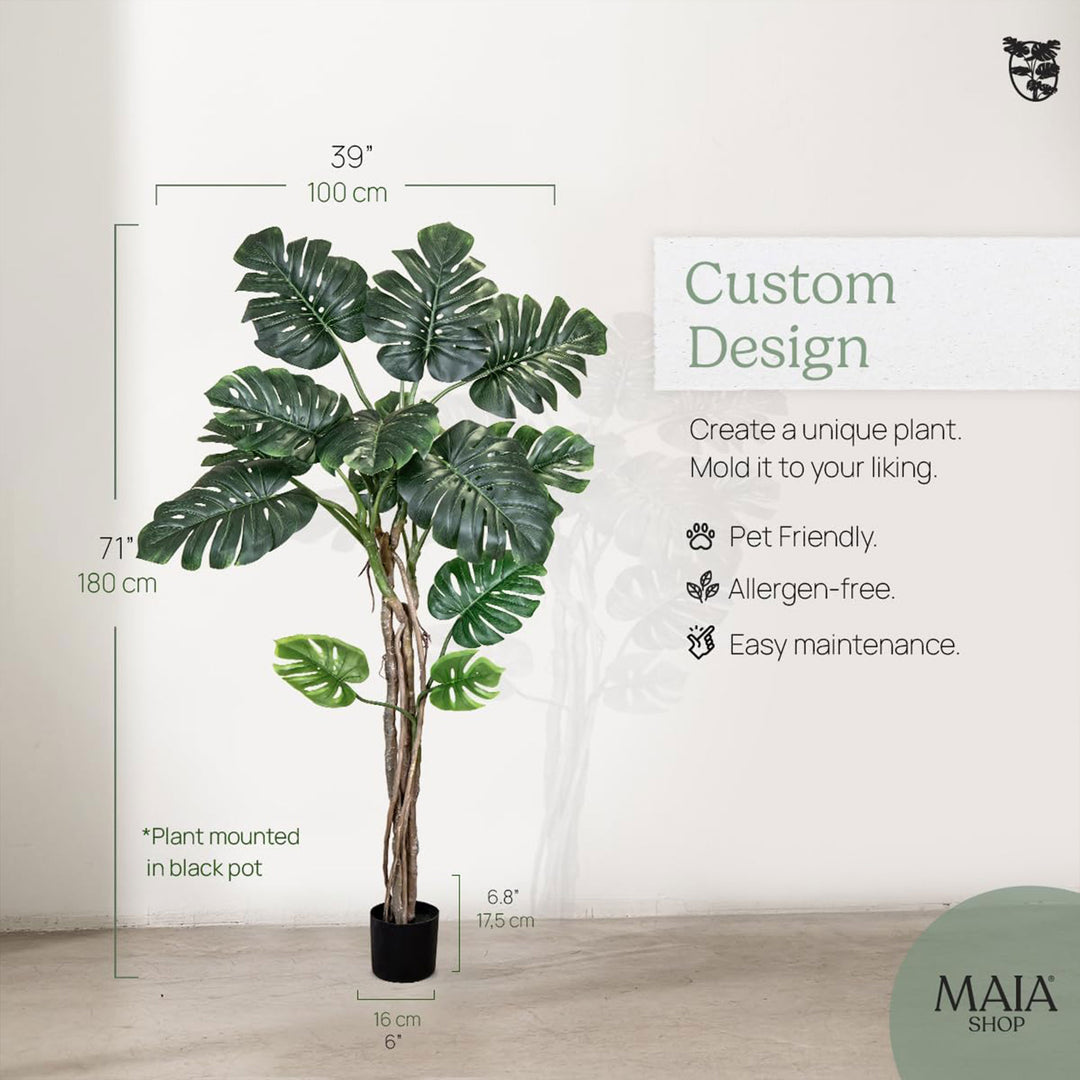 Maia Shop Artificial Monstera Tropical Palm Tree Home Decoration, 72" (Used)