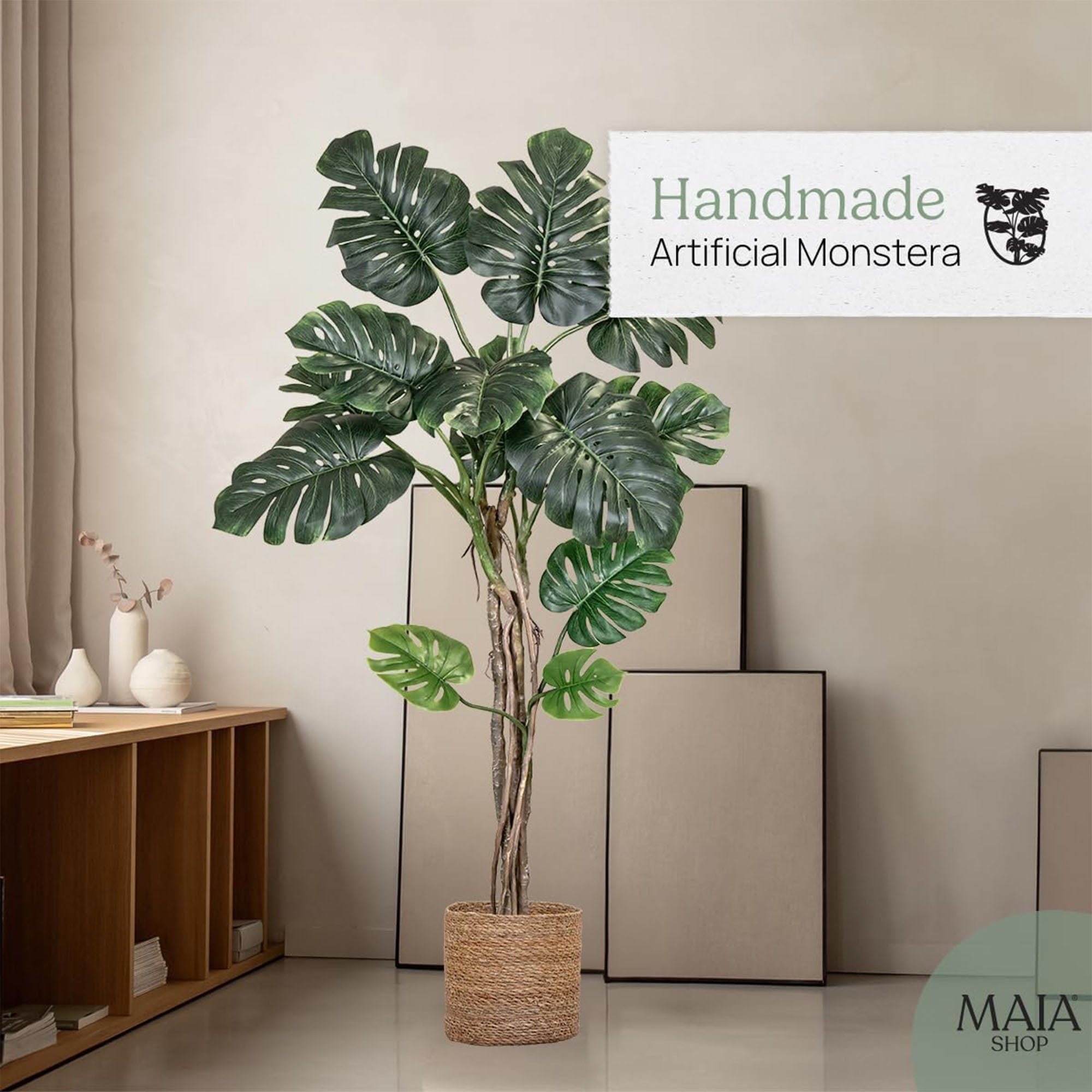 Maia Shop Artificial Monstera Palm Tree Home Decoration, 72 Inches (Open Box)