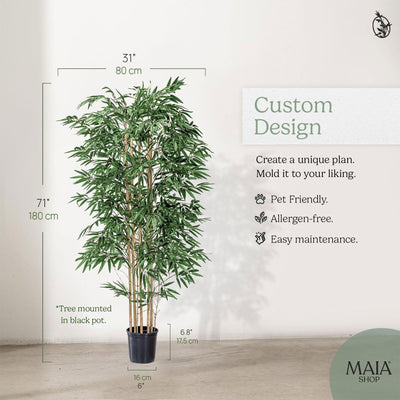 Maia Shop Artificial Bamboo Tree 6ft Tall Potted Home Decoration, 71" (Open Box)