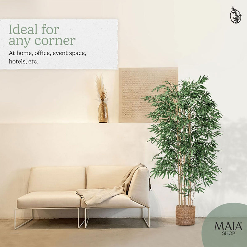 Maia Shop Artificial Bamboo Tree 6ft Tall Potted Home Decoration, 71" (Used)