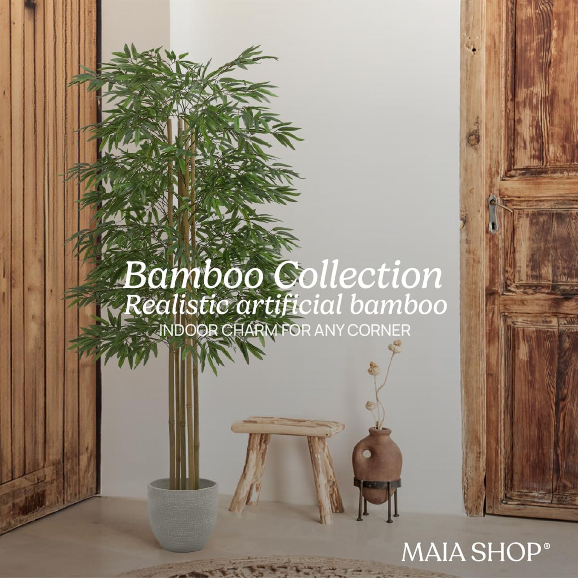 Maia Shop Artificial Bamboo Tree 6ft Tall Potted Home Decoration, 71" (Open Box)