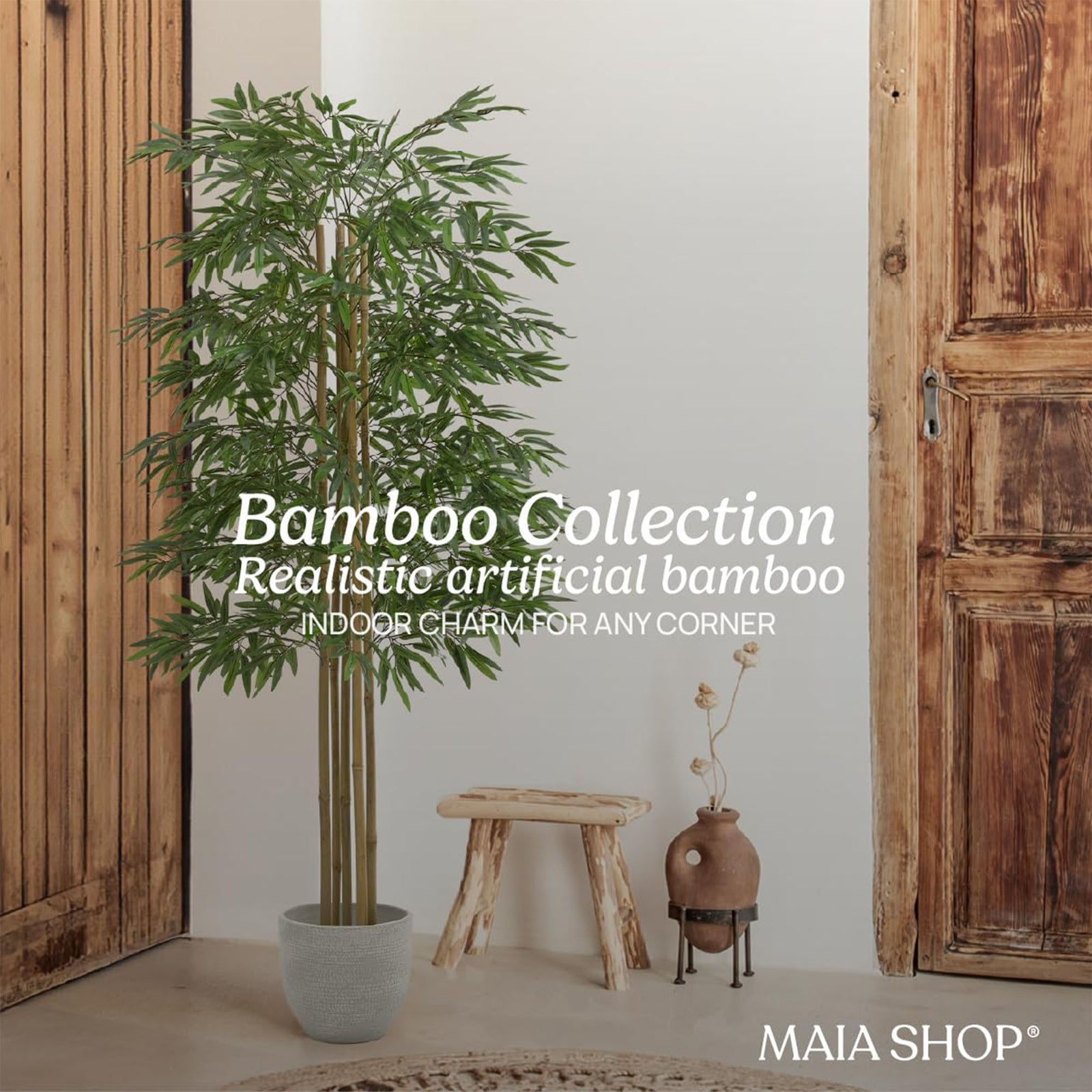 Maia Shop Artificial Bamboo Tree 6ft Tall Potted Home Decoration, 71" (Open Box) - VMInnovations