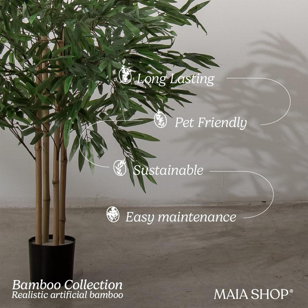 Maia Shop Artificial Bamboo Tree 6 Feet Tall Potted Home Decoration, 71 Inches