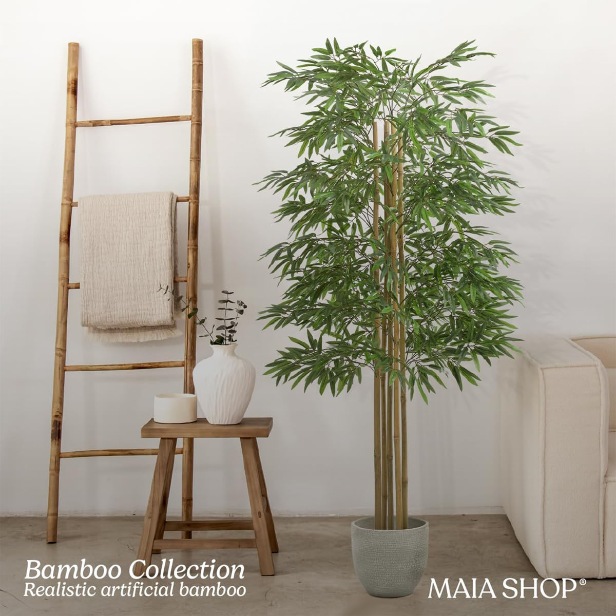 Maia Shop Artificial Bamboo Tree 6ft Tall Potted Home Decoration, 71" (Open Box)