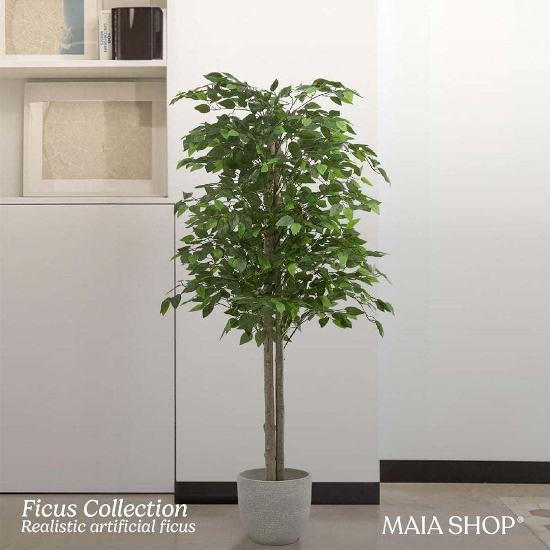 Maia Shop Artificial Ficus Tree 5 Feet Tall Tropical Home Decoration, 60 Inches