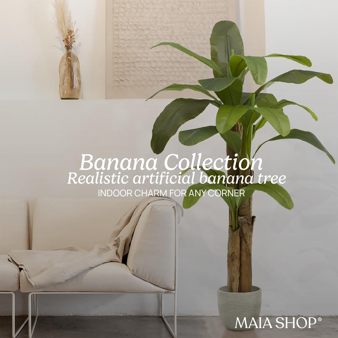 Maia Shop Artificial Banana Tree 6ft Tall Tropical Home Decoration, 71"(Used)