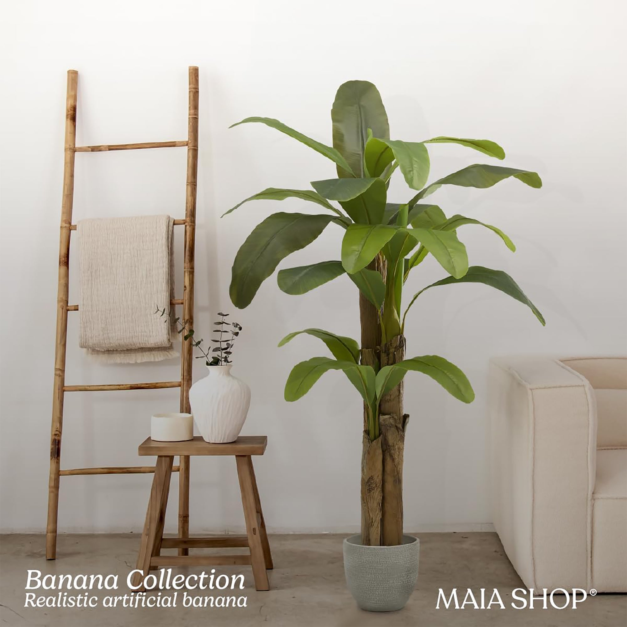 Maia Shop Artificial Banana Tree 6ft Tall Tropical Home Decoration, 71"(Used) - VMInnovations
