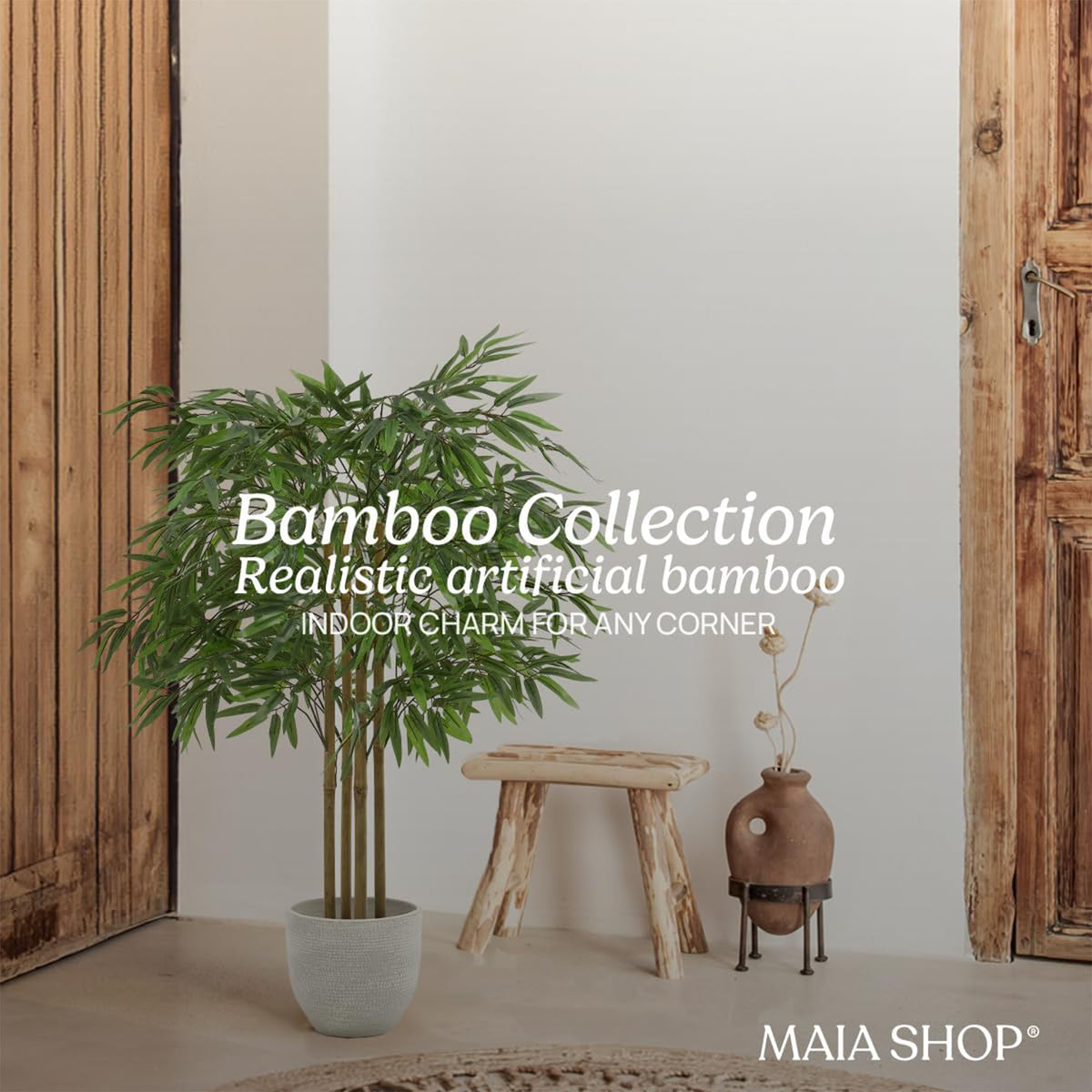 Maia Shop Artificial Bamboo Tree 3.5 Ft Tall Tropical Decoration, 41"(Open Box)