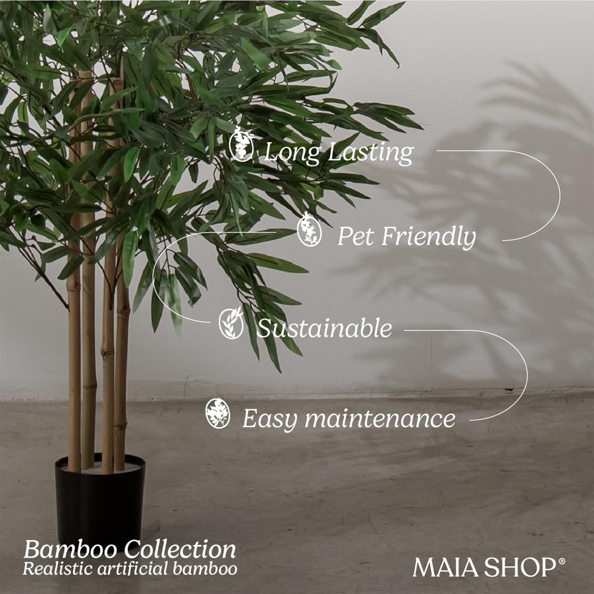 Maia Shop Artificial Bamboo Tree 3.5 Ft Tall Tropical Decoration, 41"(Open Box)