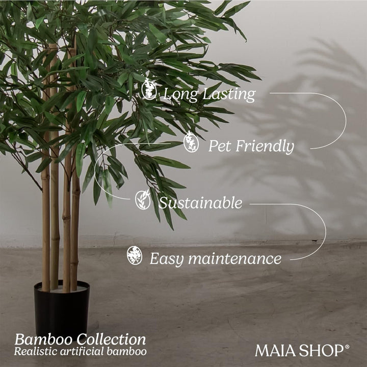 Maia Shop Artificial Bamboo Tree 3.5 Ft Tall Tropical Home Decoration, 41 Inches