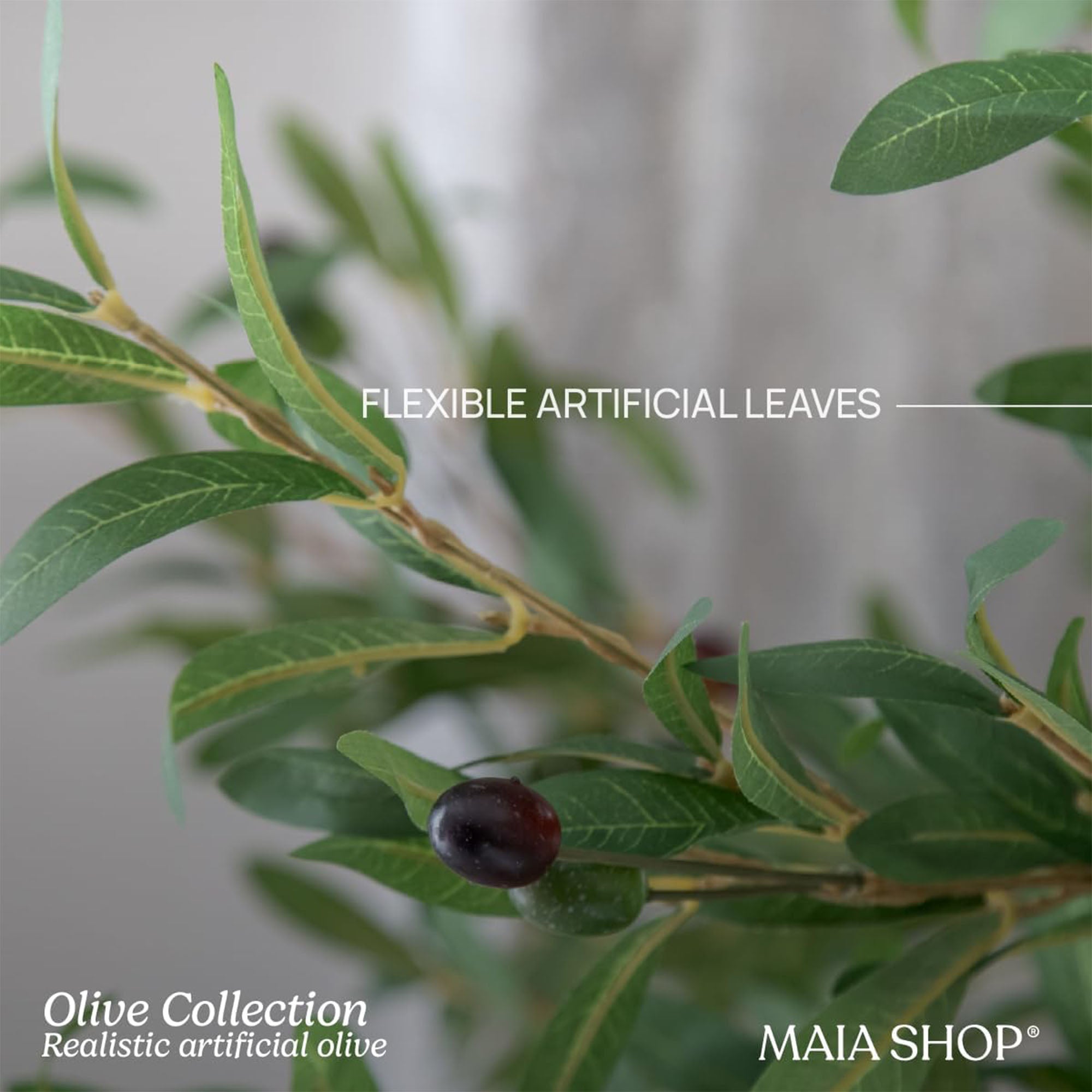 Maia Shop Artificial Olive Tree 5ft Tall Potted Home Decoration, 60" (Open Box)