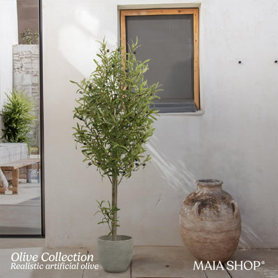 Maia Shop Artificial Olive Tree 5ft Tall Potted Home Decoration, 60" (Open Box)