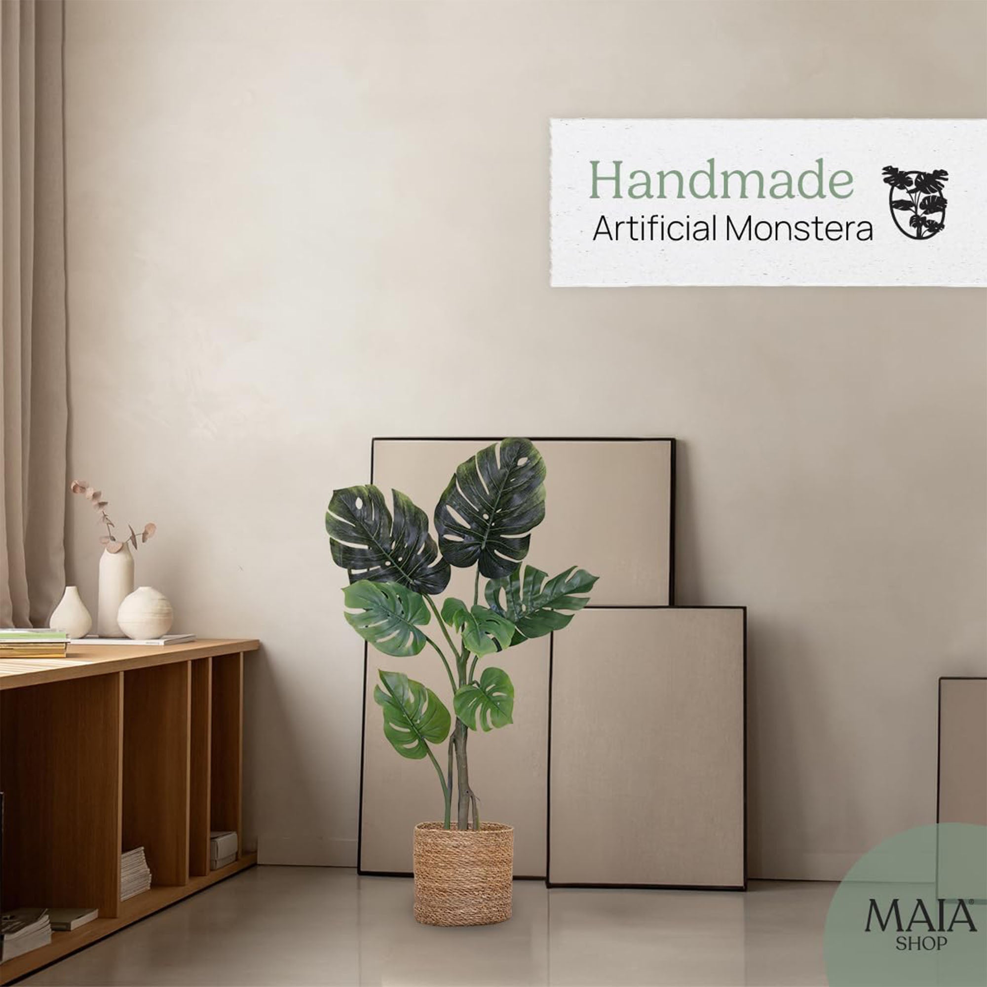 Maia Shop Artificial Monstera Palm Tree Home Decoration, 47 Inches (Used) - VMInnovations