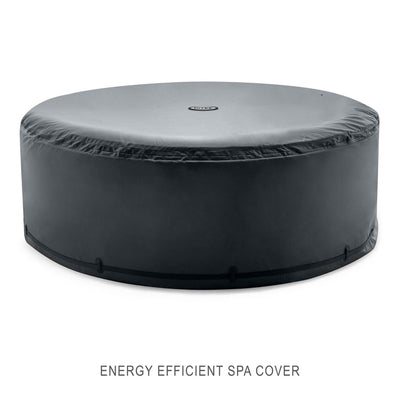 Intex Handheld Pool Vacuum with PureSpa 4 Person Inflatable Hot Tub, Sahara Tan