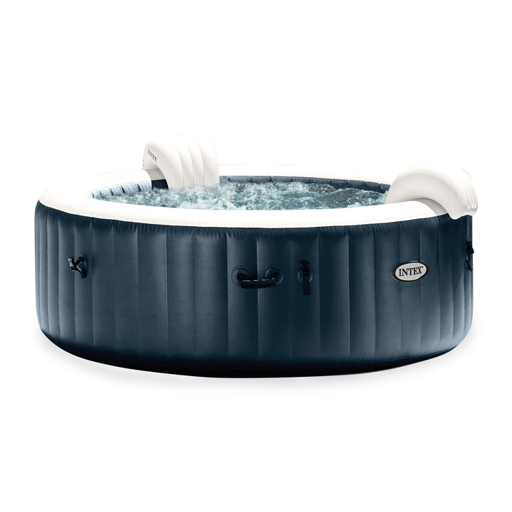 Intex Handheld Pool Vacuum with PureSpa 6 Person Inflatable Hot Tub, Cobalt Blue